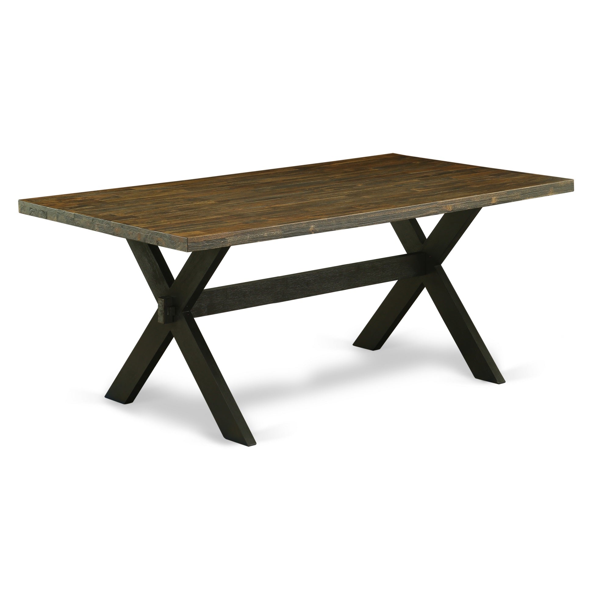 Ergode 7-Pc Kitchen Table Set - Rectangular Wooden Dining Table With 6 Parson Chairs - Black Finish, Upholstered Seats, High Backs
