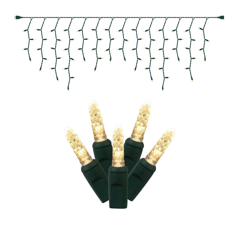 Vickerman 70Lt LED WW Twkl/GW M5 Icicle EC Set 9'L - X6G3101T