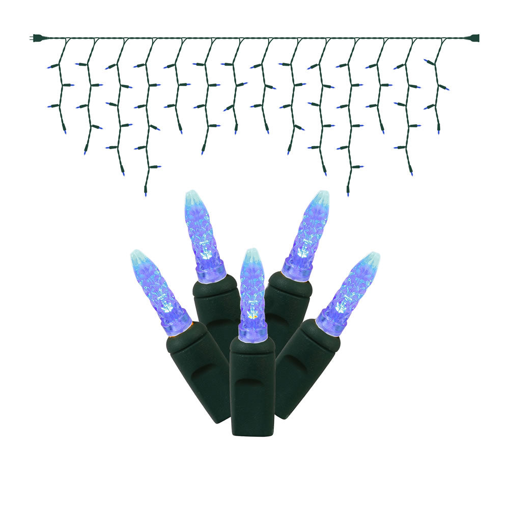 Vickerman 70Lt LED Blue/GW M5 Icicle EC Set 9'L - X6G3102