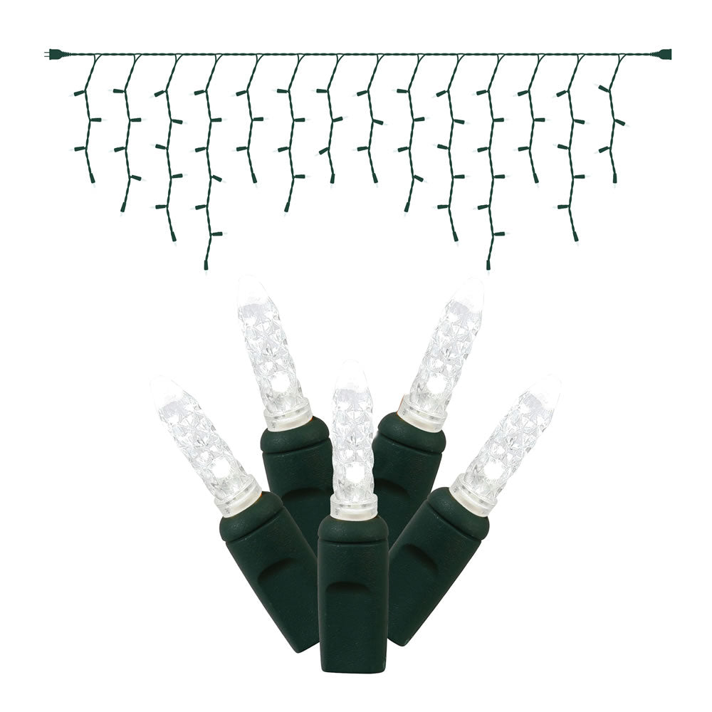 Vickerman 70Lt LED PureWht/GW M5 Icicle EC Set 9'L - X6G3109