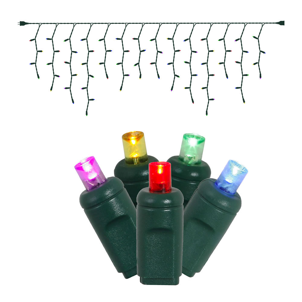 Vickerman 70Lt LED Multi/GW WideAngle Icicle EC 9' - X6G3300