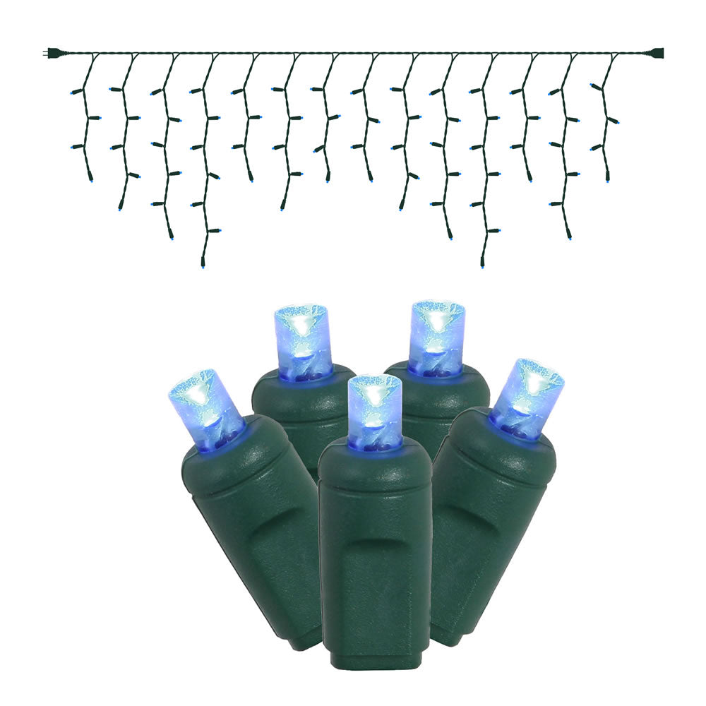 Vickerman 70Lt LED Blue/GW Wide Angle Icicle EC 9' - X6G3302
