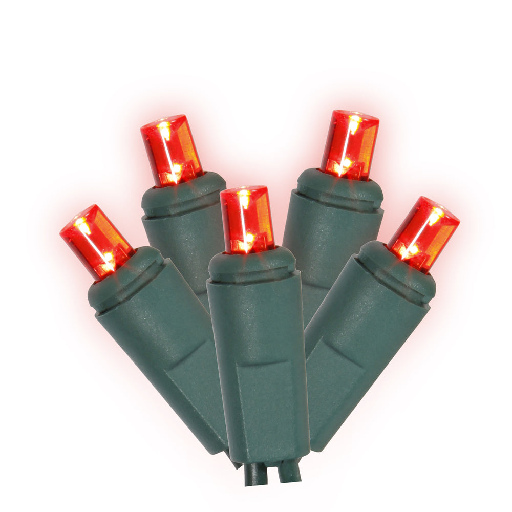 Vickerman 50Lt LED Red Twinkle W-A EC 6″Sp 25'L - X6G6703T