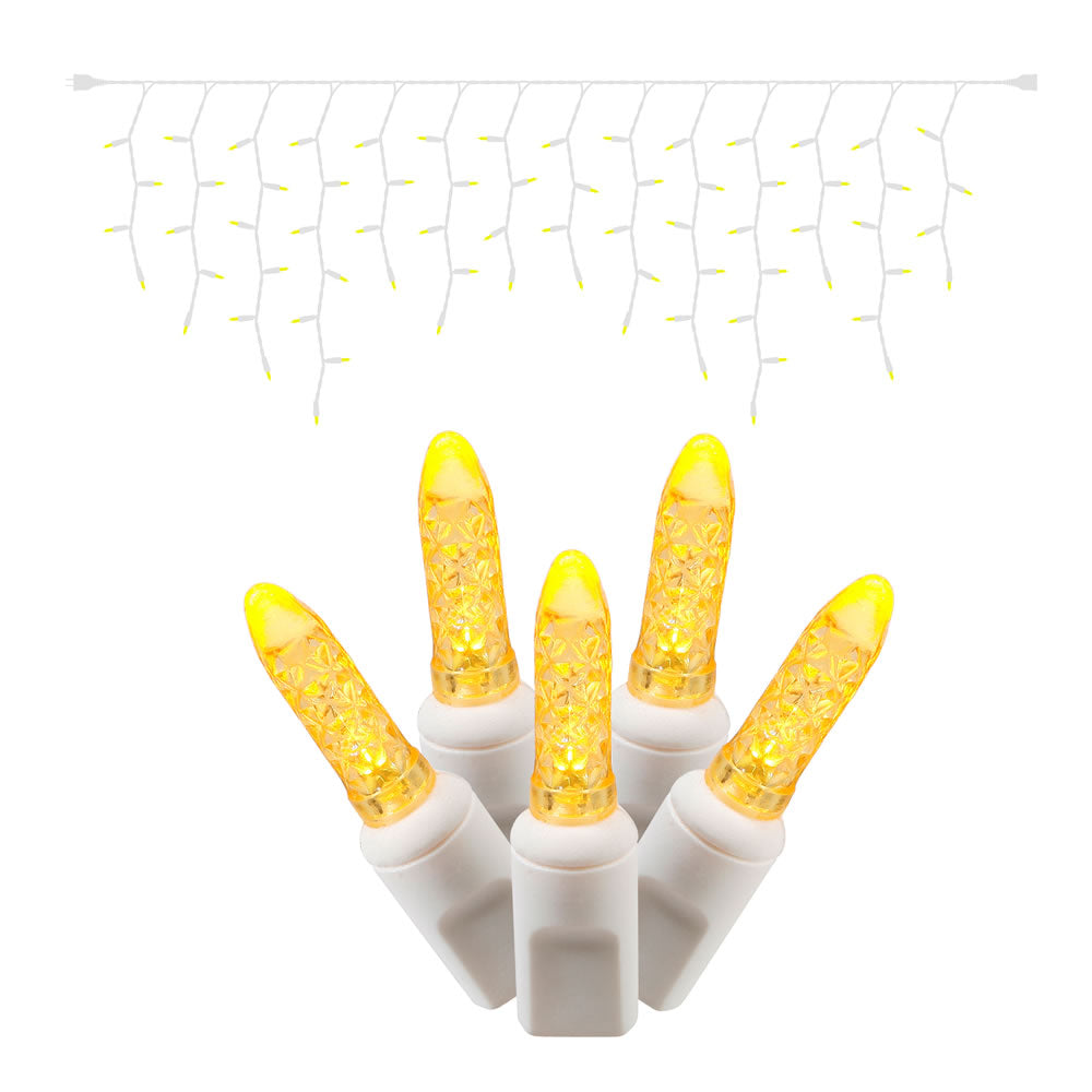 Vickerman 70Lt LED Yellow/Ww M5 Icicle EC Set 9'L - X6W3107