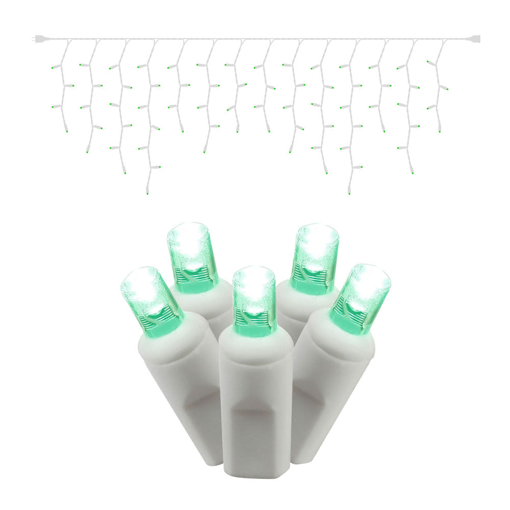 Vickerman 70Lt Led Green/Ww Wideangle Icicle Ec 9' - X6W3304