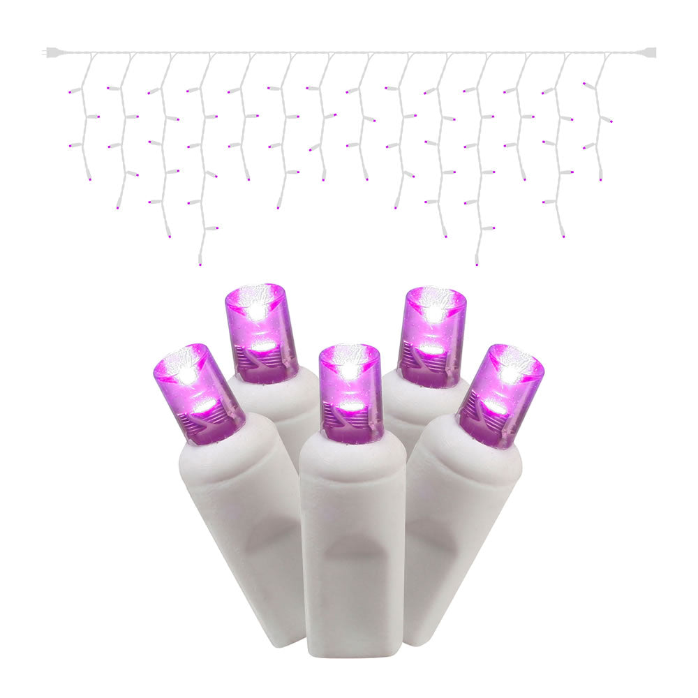 Vickerman 70Lt LED Purple/Ww WideAngle IcicleEC 9' - X6W3306