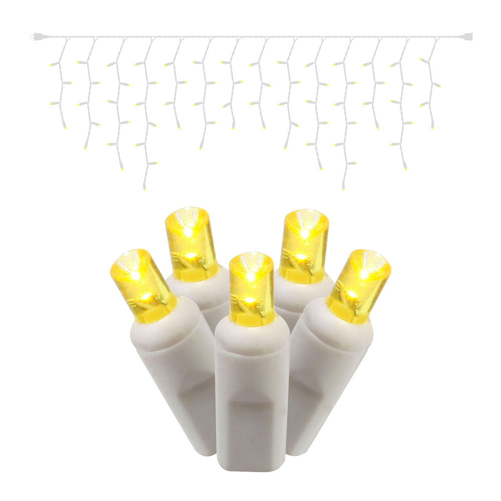 Vickerman 70Lt LED Yellow/Ww WideAngle IcicleEC 9' - X6W3307