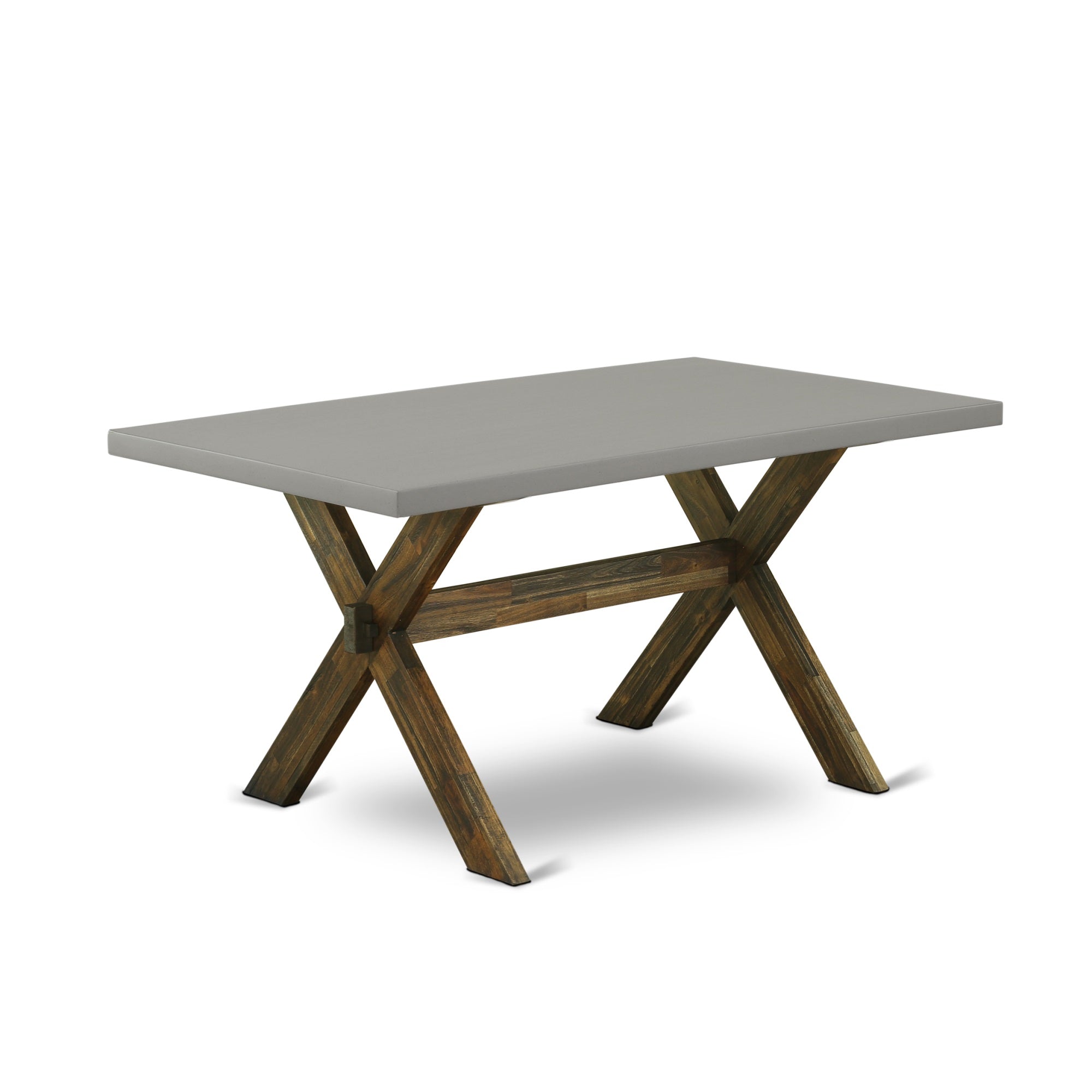 Ergode X796Fl716-7 7-Piece Small Dining Table Set - Rectangular Table & 6 Parson Chairs - Linen White Solid Wood - High Backs - Foam Seat - 300 Lbs Capacity