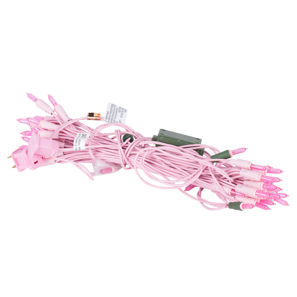 Vickerman 50Lt Pink Dura-Lit/PKw Ec Set 9” Sp - X9PK510LED