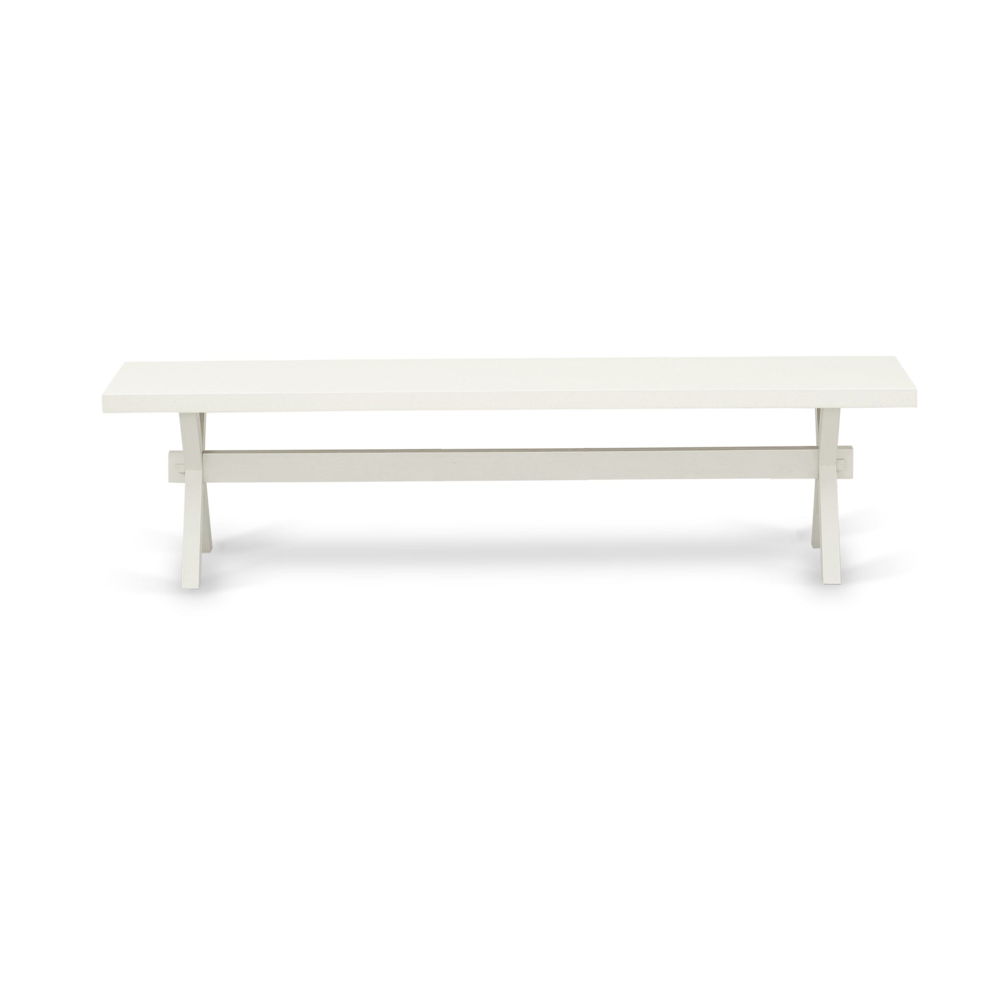 X-Style 15X60 In Dining Bench With Wirebrushed Linen White Leg And Linen White Top Finish