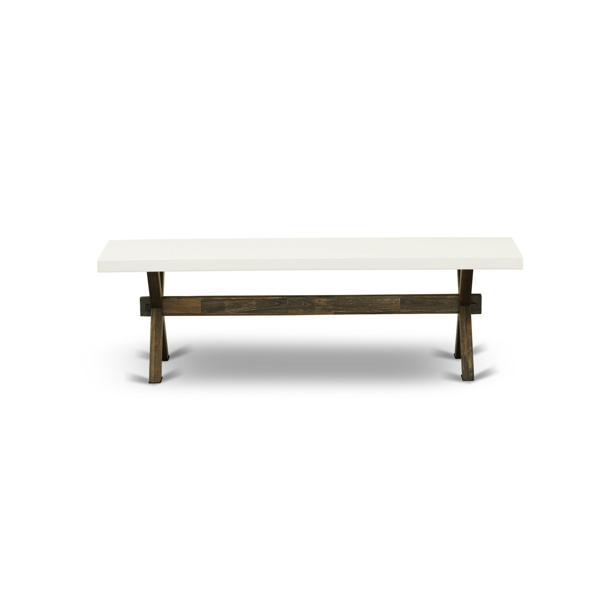 X-Style 15X72 In Dining Bench With Wirebrushed Black Leg And Cement Top Finish