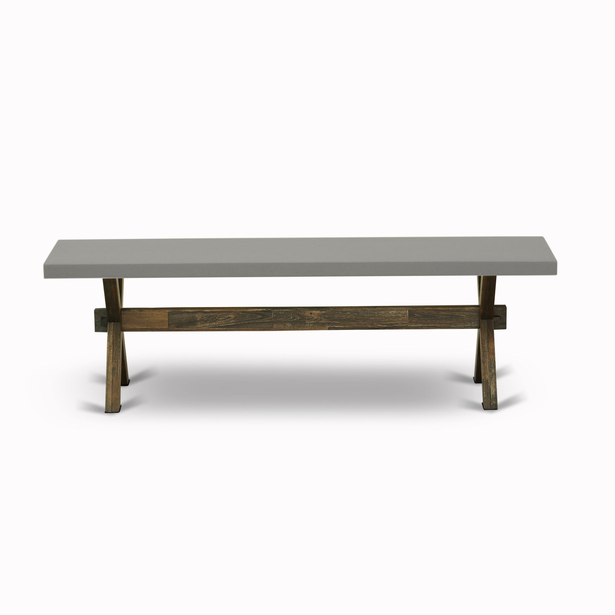 X-Style 15X72 In Dining Bench With Distressed Jacobean 418 Leg And Distressed Jacobean 418 Top Finish