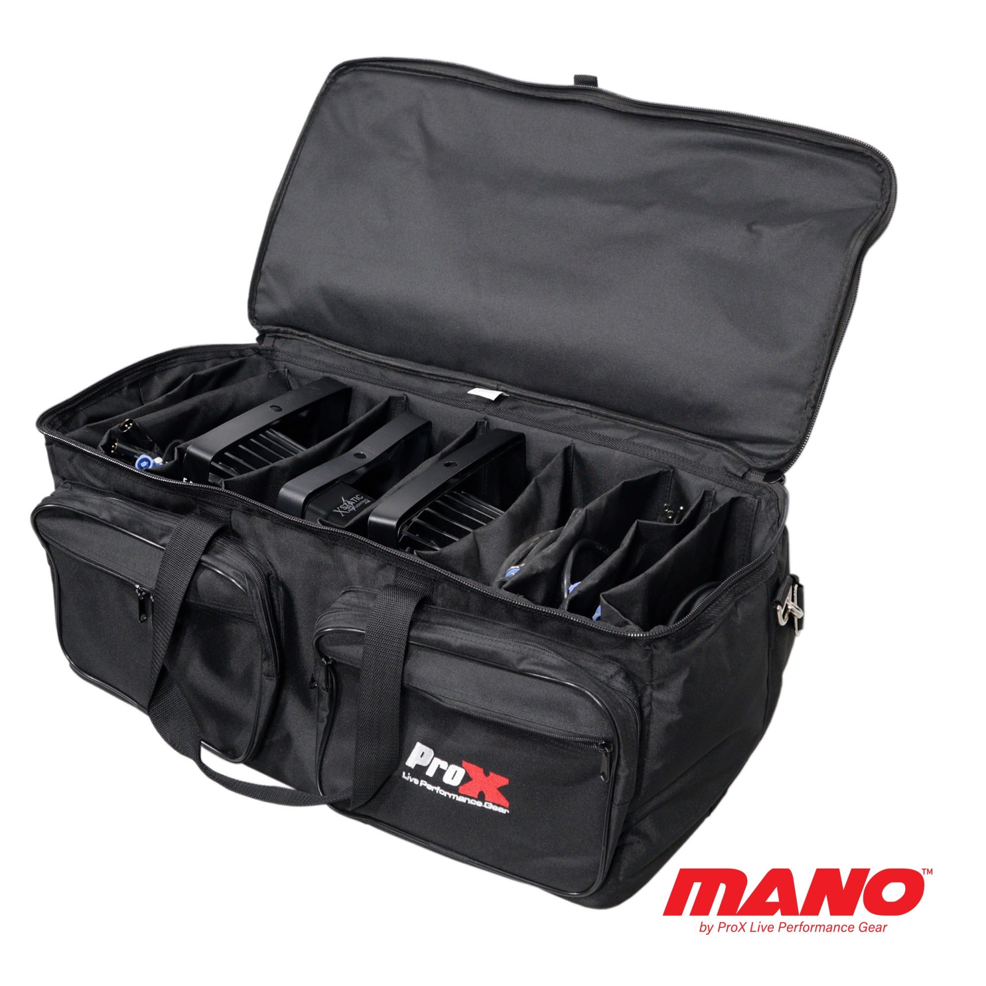 Mano Large Utility Carry Bag W/ Organizing Dividers For Cables, Led Lighting, And More