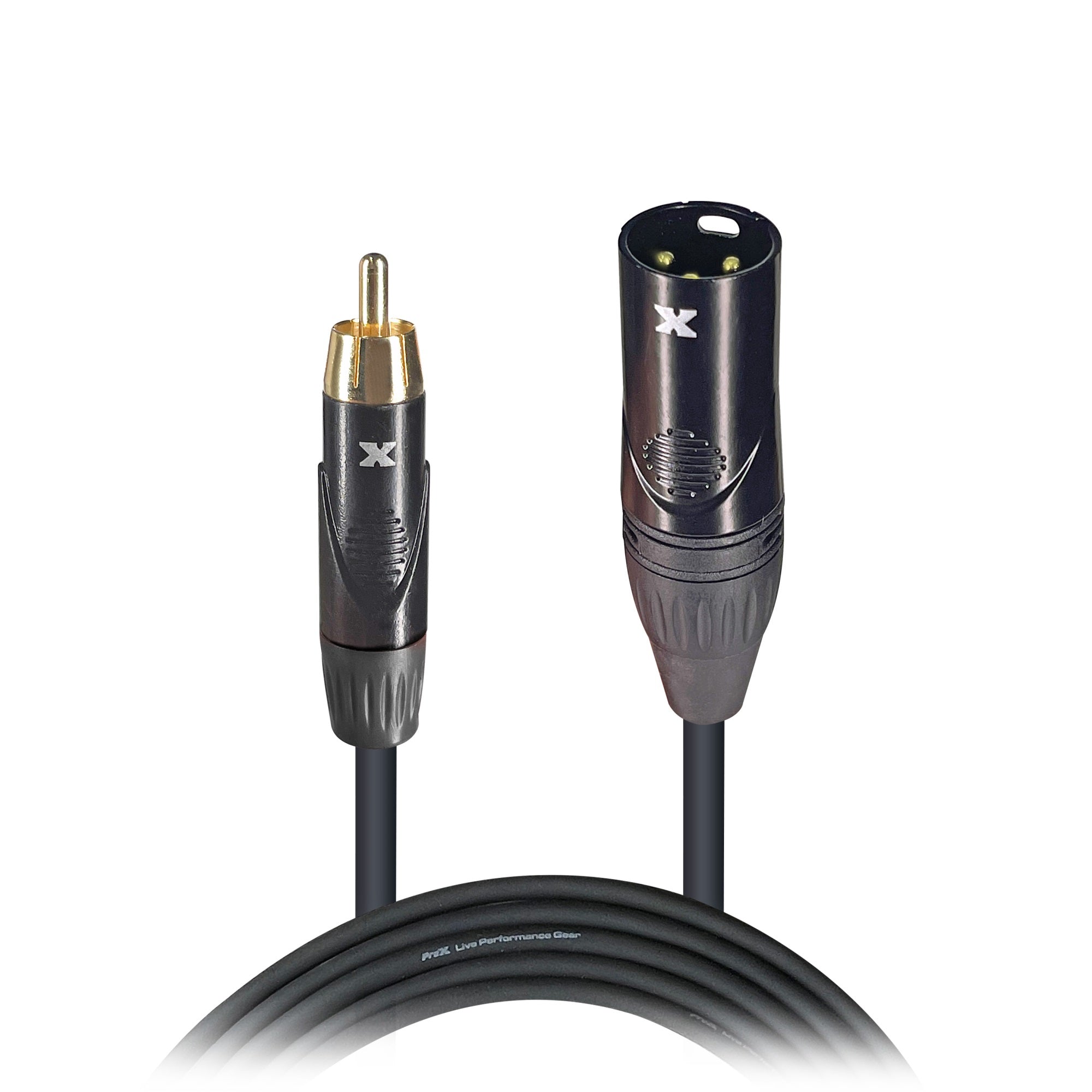 ProX XC-RXM25 25' Ft. High Performance XLR Male to RCA Male Unbalanced Audio Cable