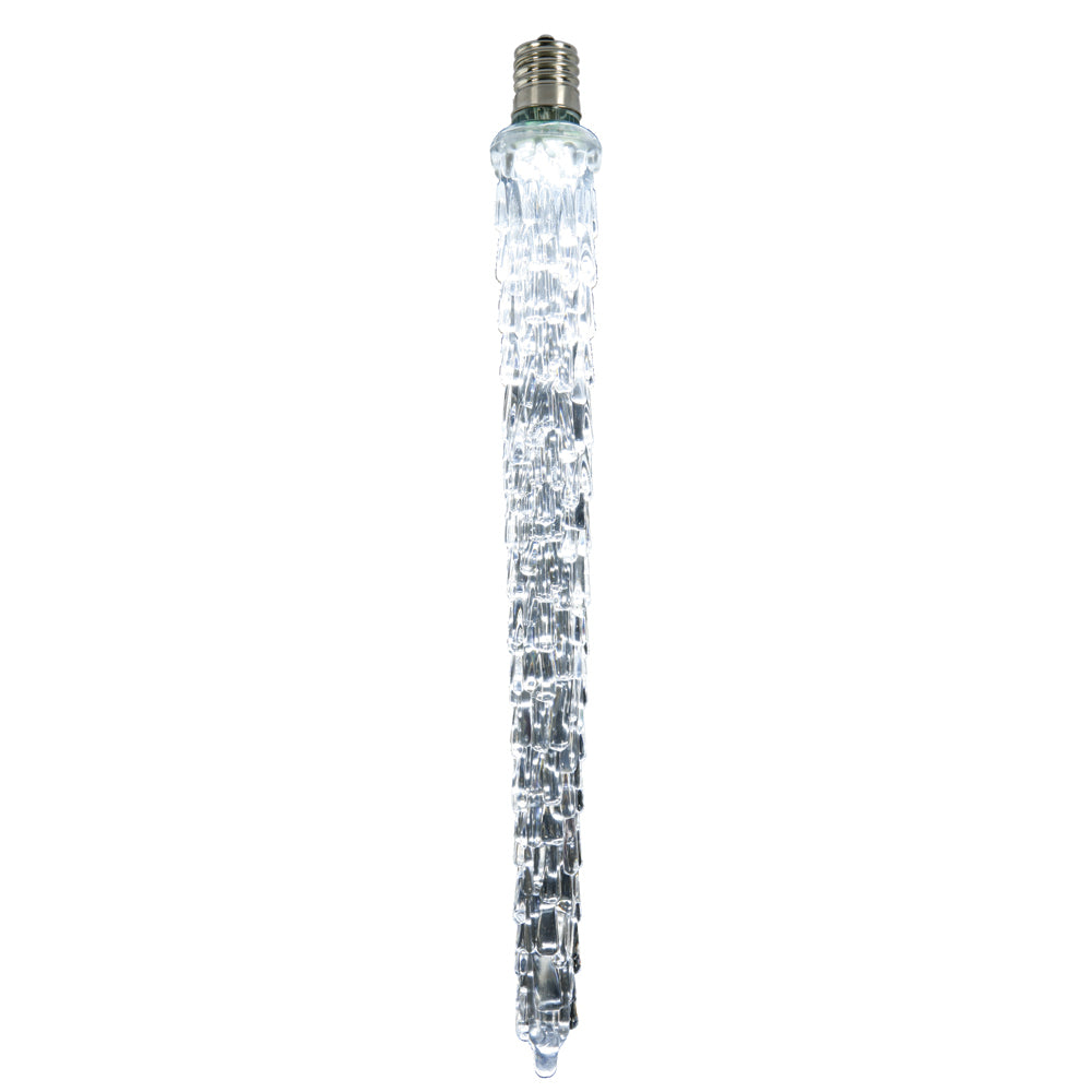 Vickerman 18 Ledcool Wht Falling Icicle Bulb E17 - Xice985