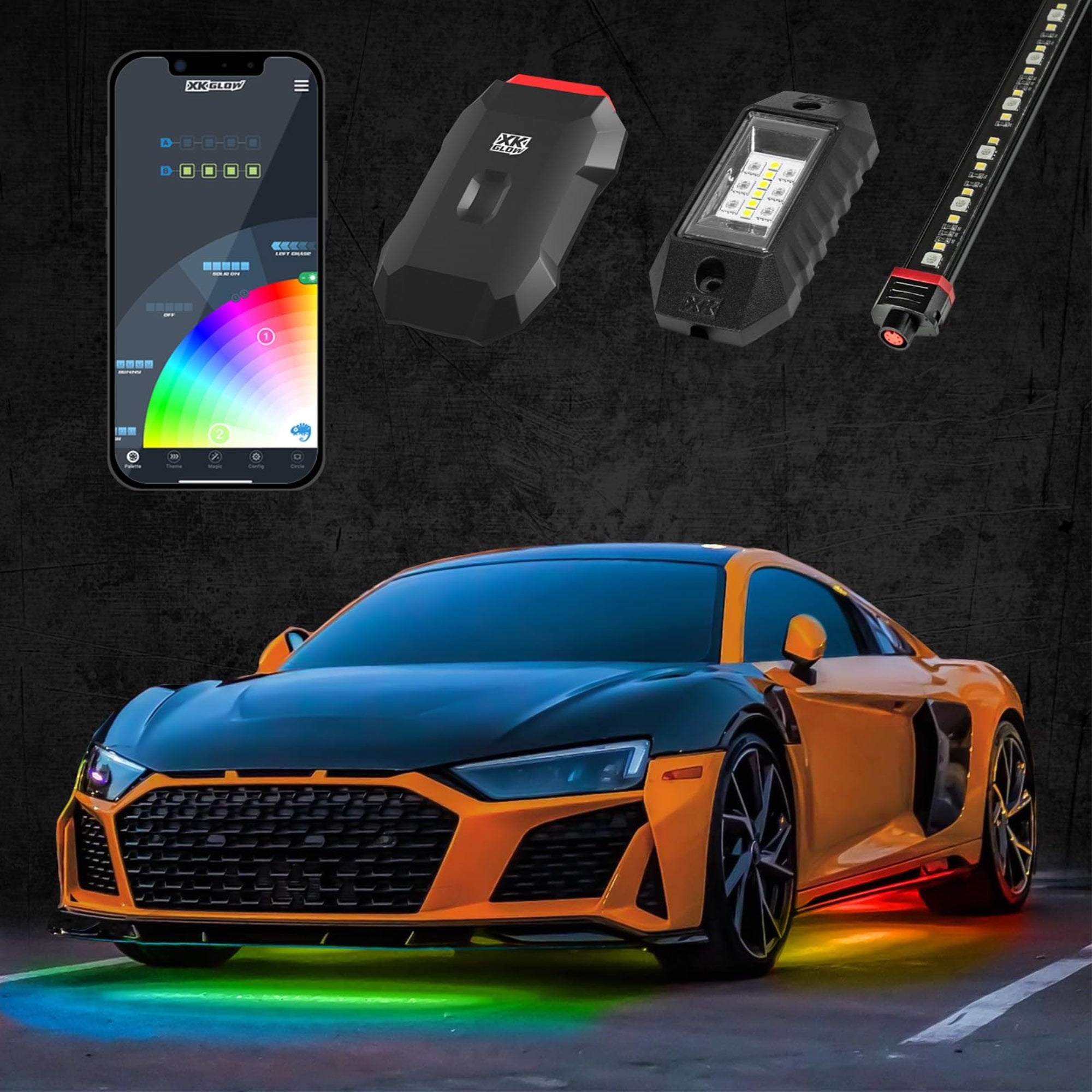 Rgbw Addressable Led Underglow Kits | Xkalpha App Controlled Standard Kit