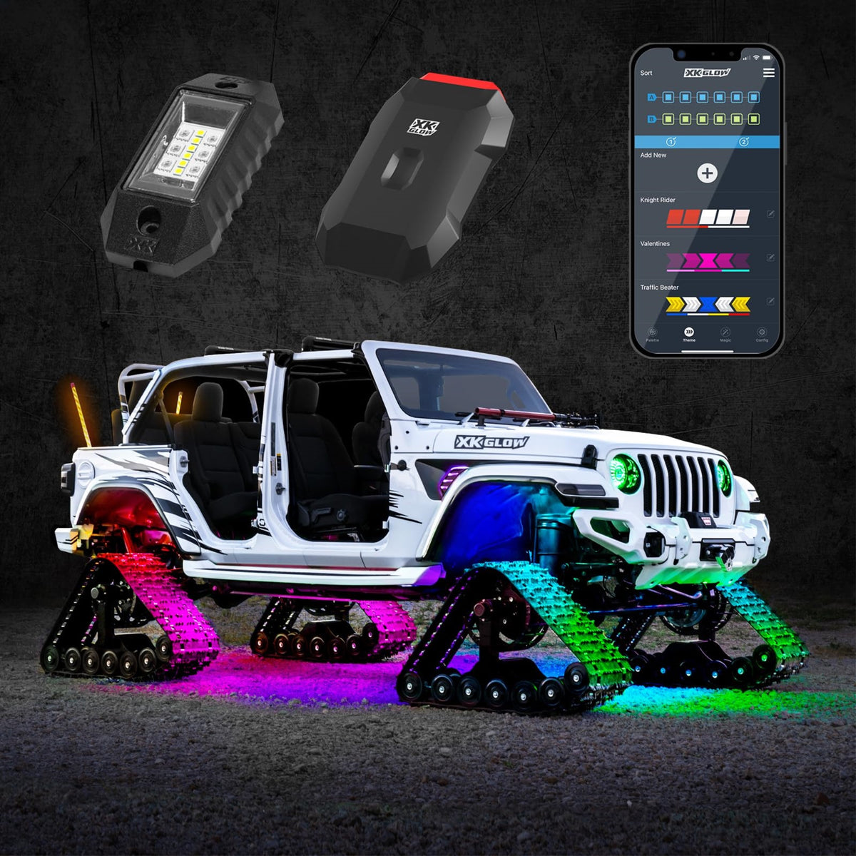 Rgbw Addressable Led Rock Light Kits | Xkalpha App Controlled Advanced Kit