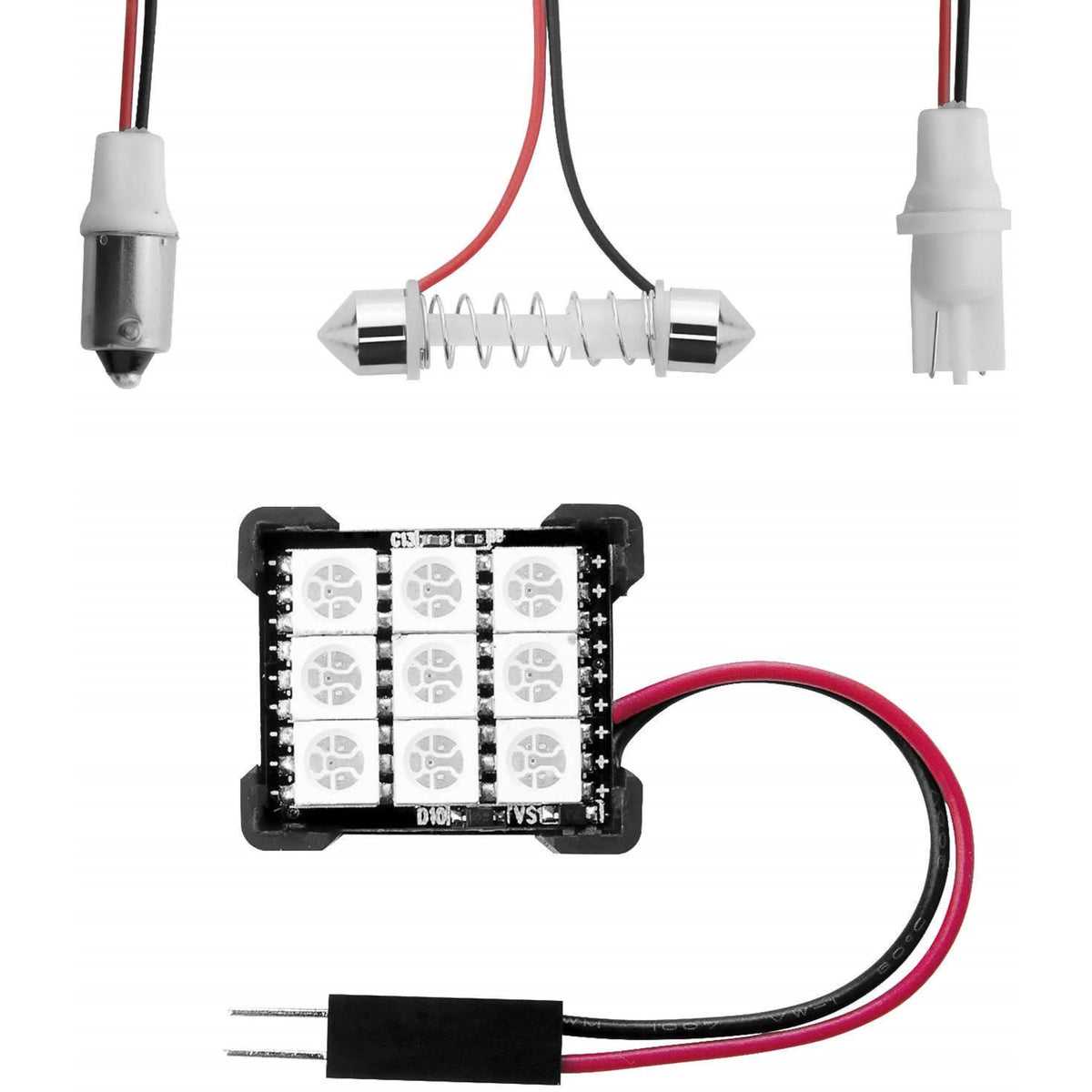 T10/Ba9S/Festoon Bluetooth Led Panel Bulb Xkchrome App Controlled Wireless Car/Truck Interior Light Led, Dome Light, T10, Ba9S, Festoon Adapters, 29  33Mm Festoon, 1156, 1157, 3156, 3157