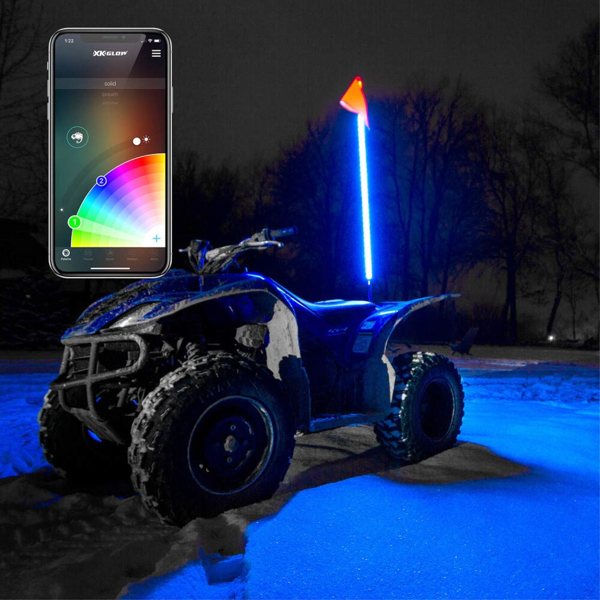 Xk Glow Xk-Whipb-Adv Xkchrome Flagpole Flag