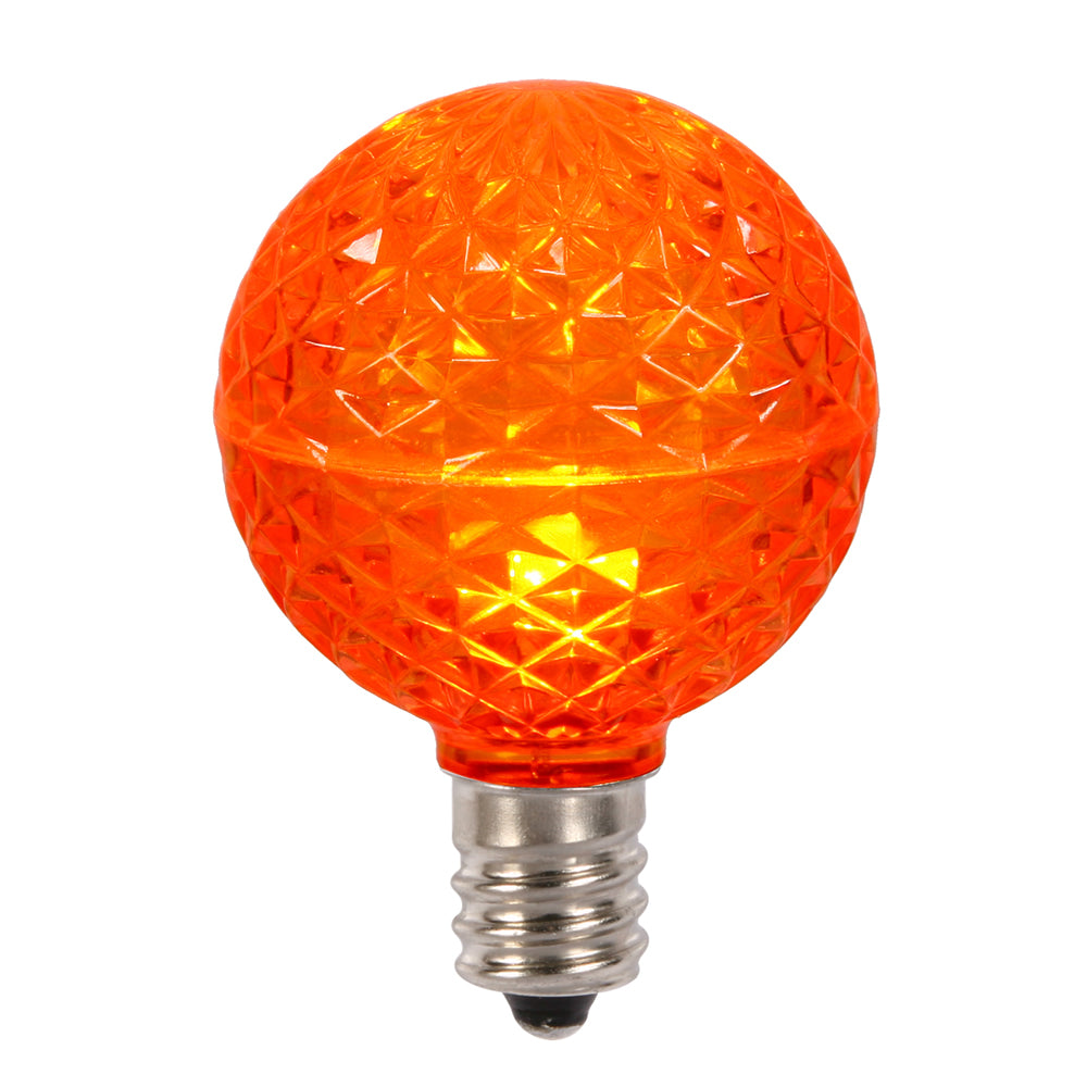 Vickerman G50 Faceted LED Orange Bulb E17 10/Box - XLED17G58-10