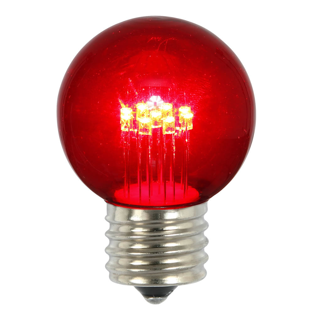 Vickerman G50 LED Red E26 Glass Bulb 5/Box .9W - XLED2653