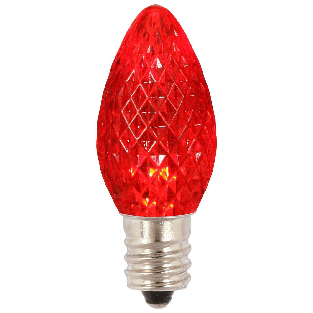 Vickerman C7 Faceted LED Red Twinkle Bulb 25/Box - XLEDC73T-25