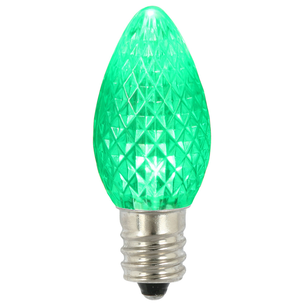 Vickerman C7 Faceted LED Green Twinkle Bulb 25/Box - XLEDC74T-25