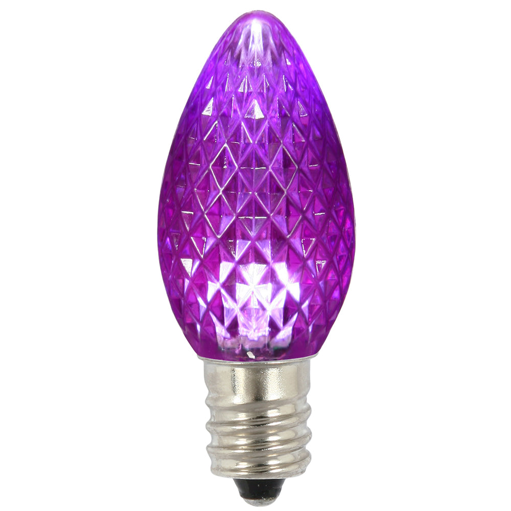 Vickerman C7 Faceted LED Purple Bulb .38W 25/Box - XLEDC76-25