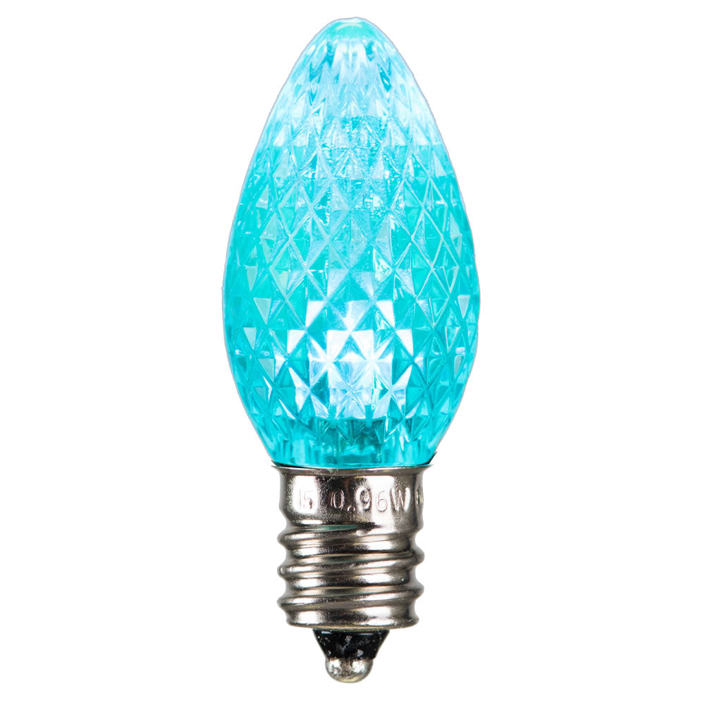 Vickerman C7 Faceted LED Teal Bulb .96W 25/Box - XLEDC7L-25