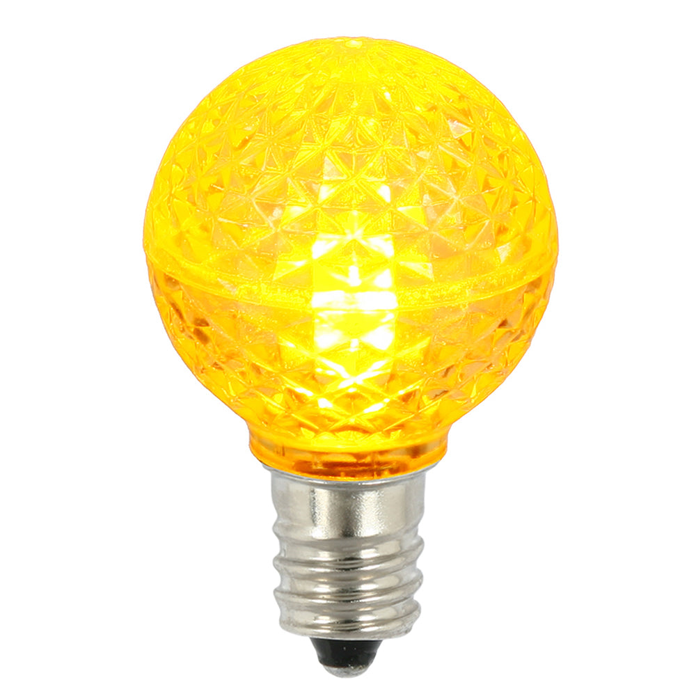 Vickerman G30 Faceted LED Yellow Bulb E12 25/Box - XLEDG37-25