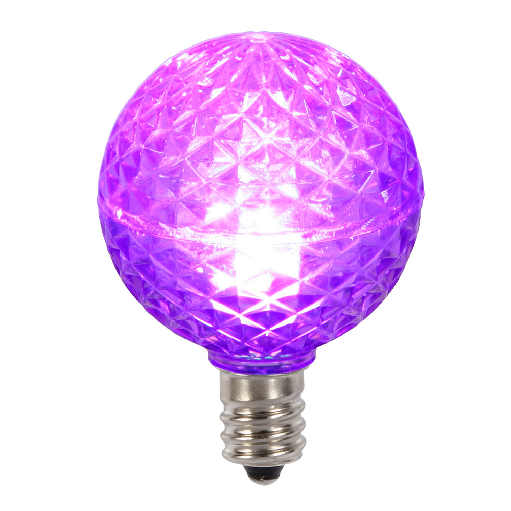 Vickerman G40 Faceted Led Purple Bulb E12 25/Box - Xledg46-25