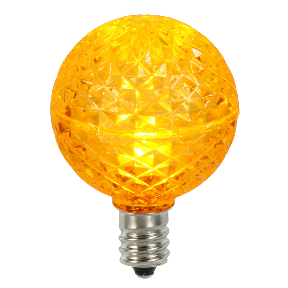 Vickerman G40 Faceted Led Yellow Bulb E12 25/Box - Xledg47-25