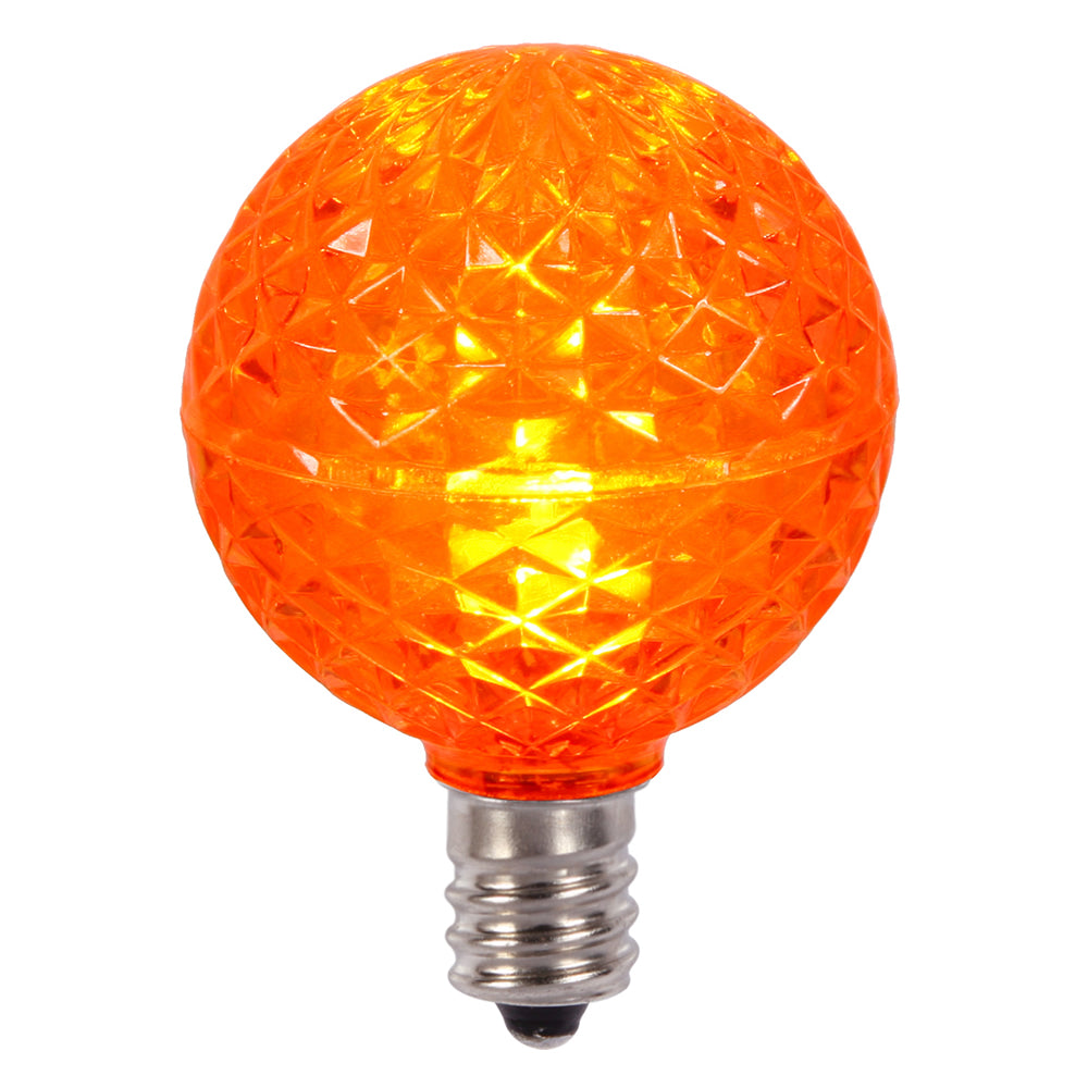 Vickerman G40 Faceted Led Orange Bulb E12 25/Box - Xledg48-25