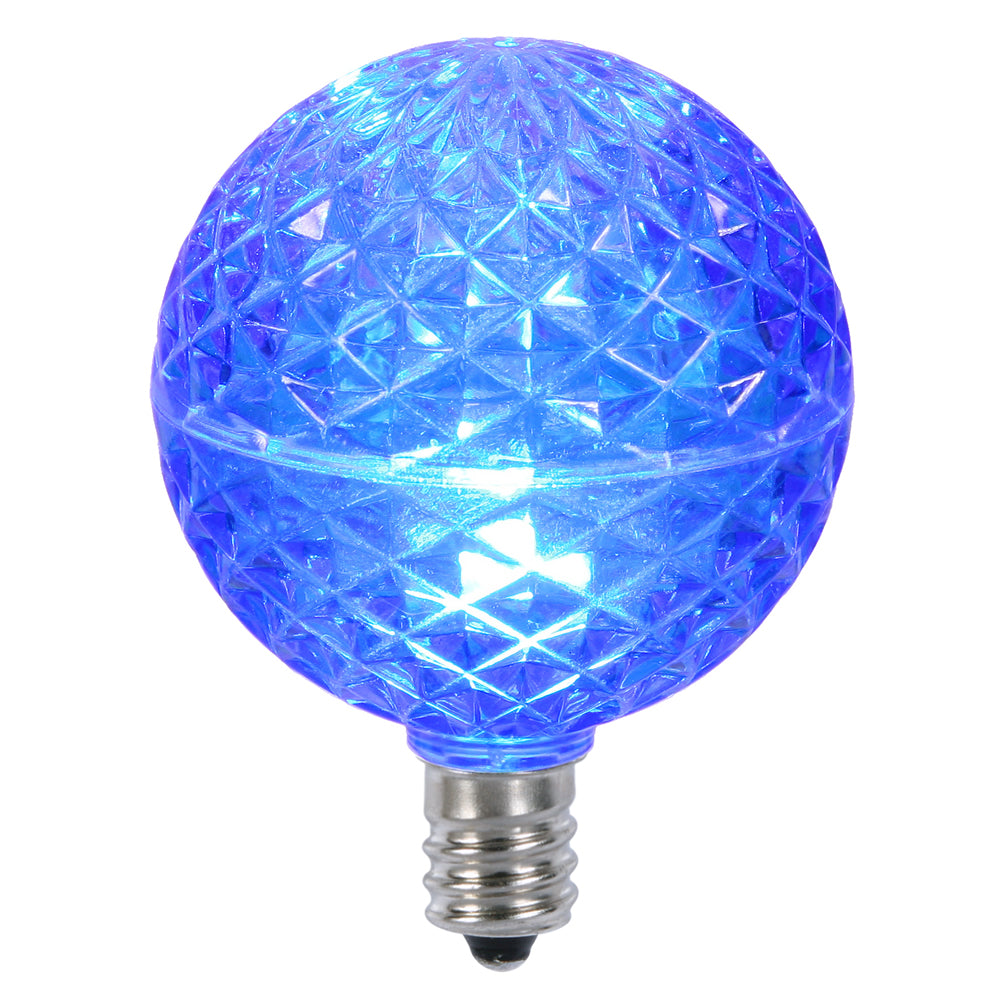 Vickerman G50 Faceted LED Blue Bulb E12 .38W 10/Bx - XLEDG52-10