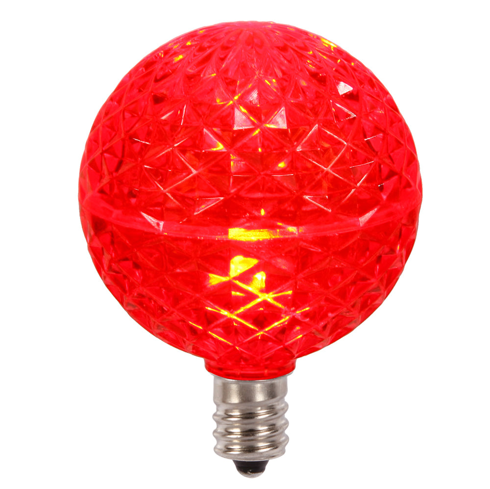 Vickerman G50 Faceted LED Red Bulb E12 .38W 10/Box - XLEDG53-10