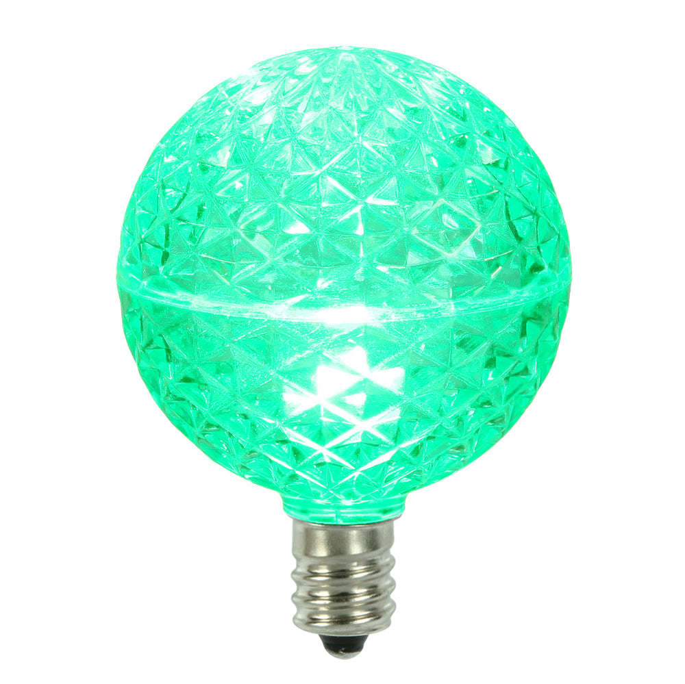 Vickerman G50 Faceted LED Green Bulb E12 .38W 10Bx - XLEDG54-10