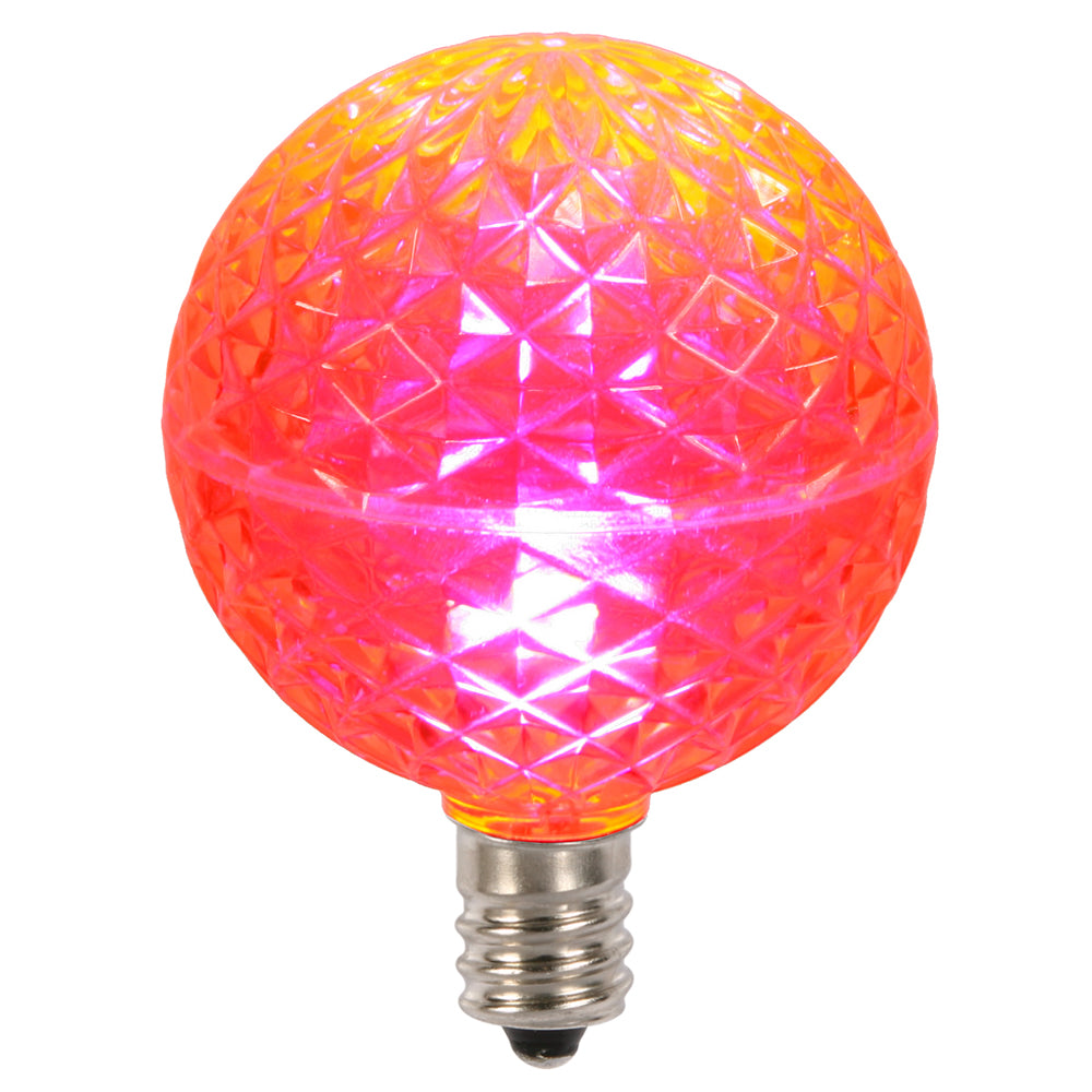 Vickerman G50 Faceted LED Pink Bulb E12 .38W 10/Bx - XLEDG59-10