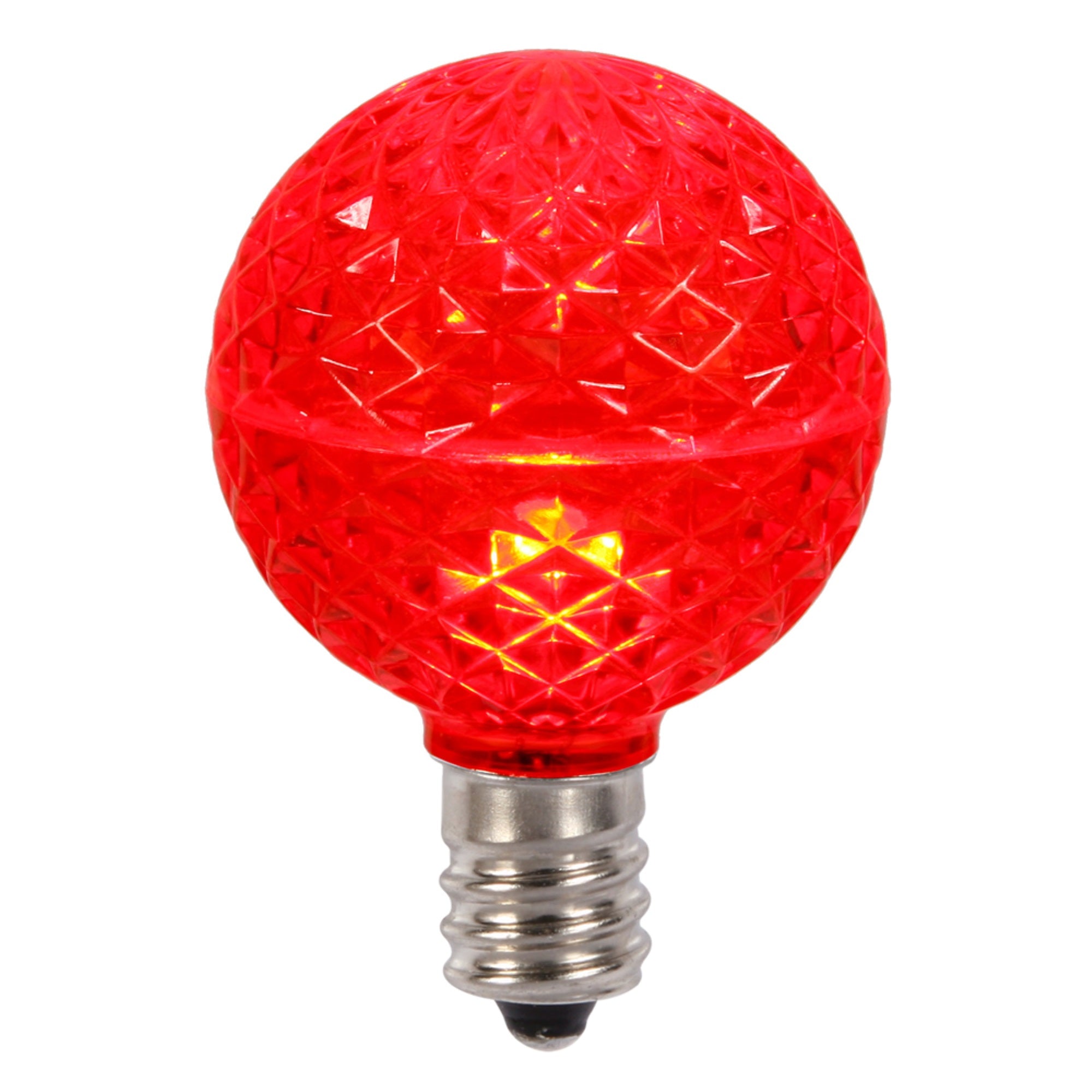 G50 Faceted LED Red Bulb E17 .45W 25/Box