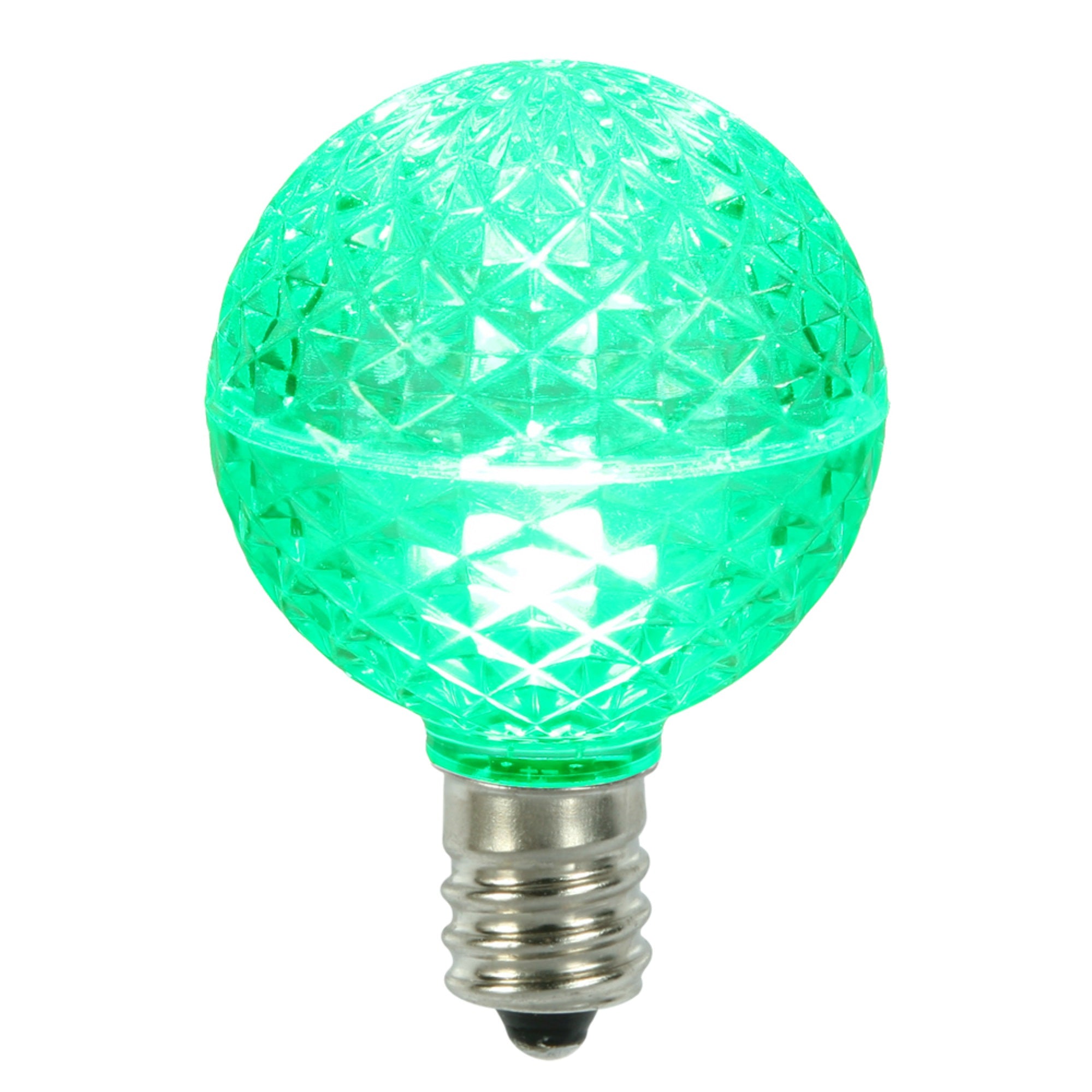 G50 Faceted LED Green Bulb E17 .45W 25Bx