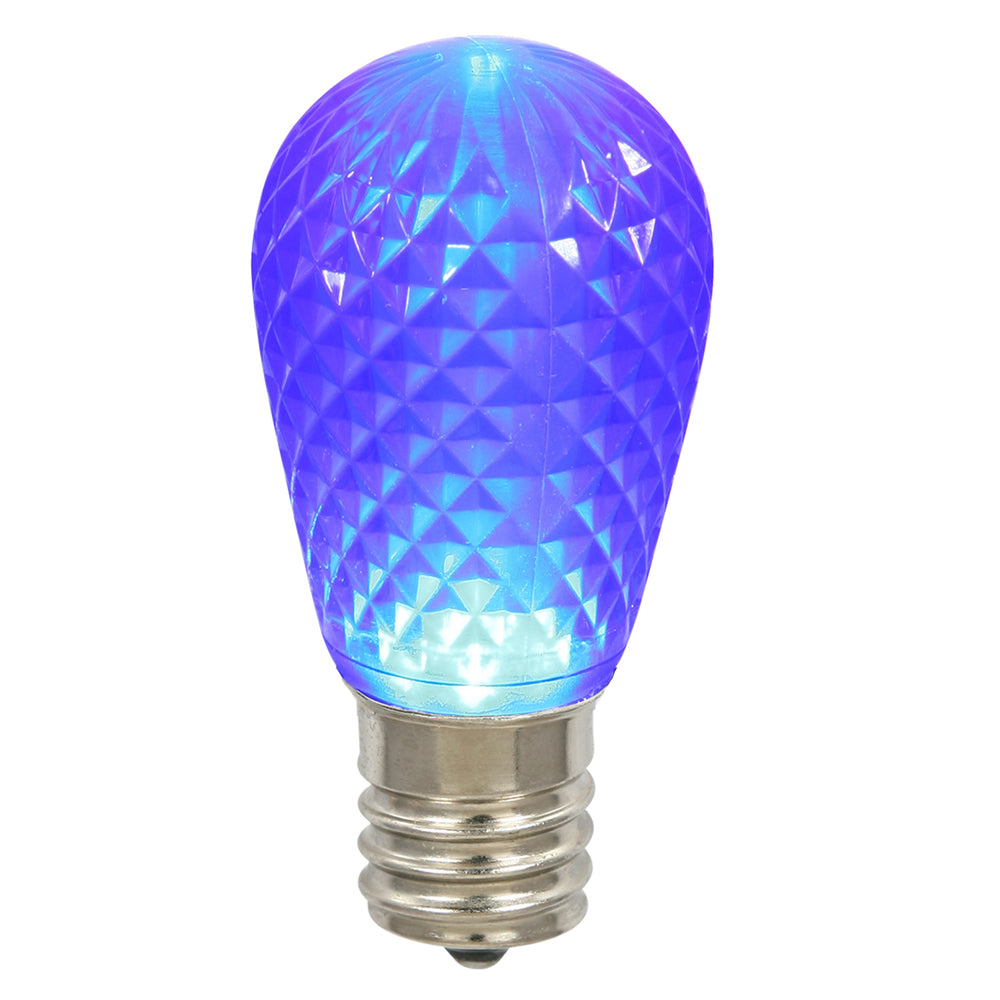 Vickerman 11S14 Faceted LED Blue Lamp E26 10/Box - XLEDS12-10