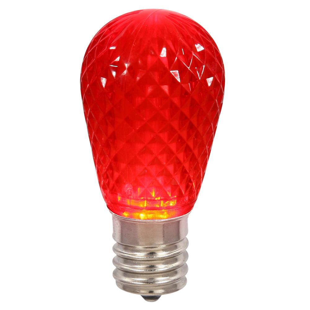 Vickerman 11S14 Faceted LED Red Lamp E26 .96W 10/B - XLEDS13-10