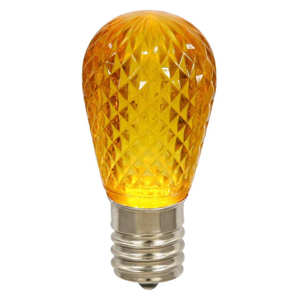 Vickerman 11S14 Faceted LED Yellow Lamp E26 10/Box - XLEDS17-10