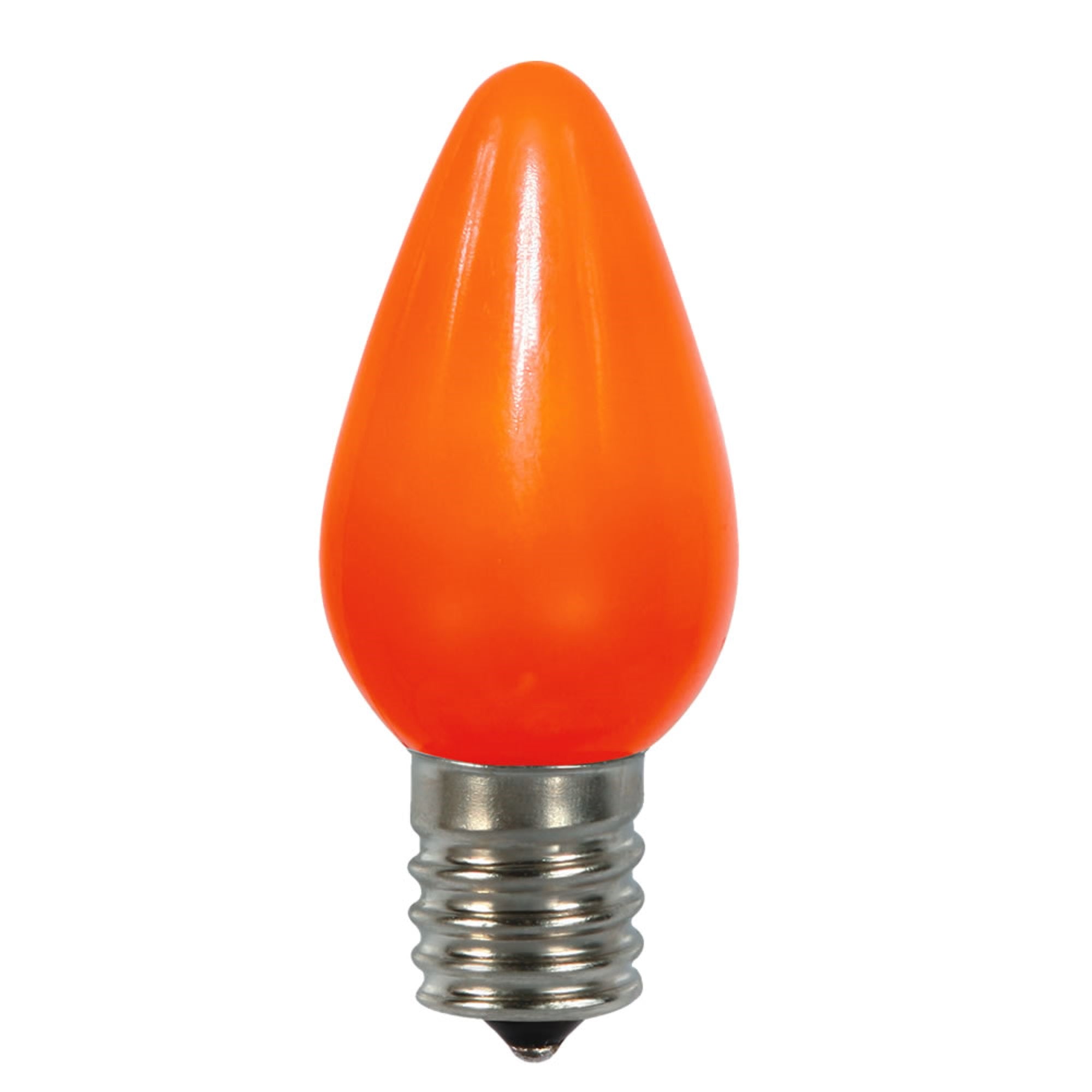 C7 Satin LED Orange Bulb .38W 130V 25/Bx