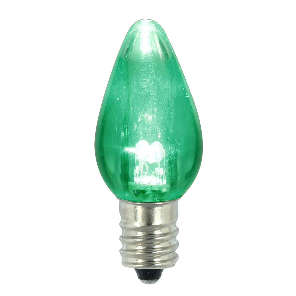 Vickerman C7 Green Transparent LED Bulb 25/Box - XLEDTC74-25