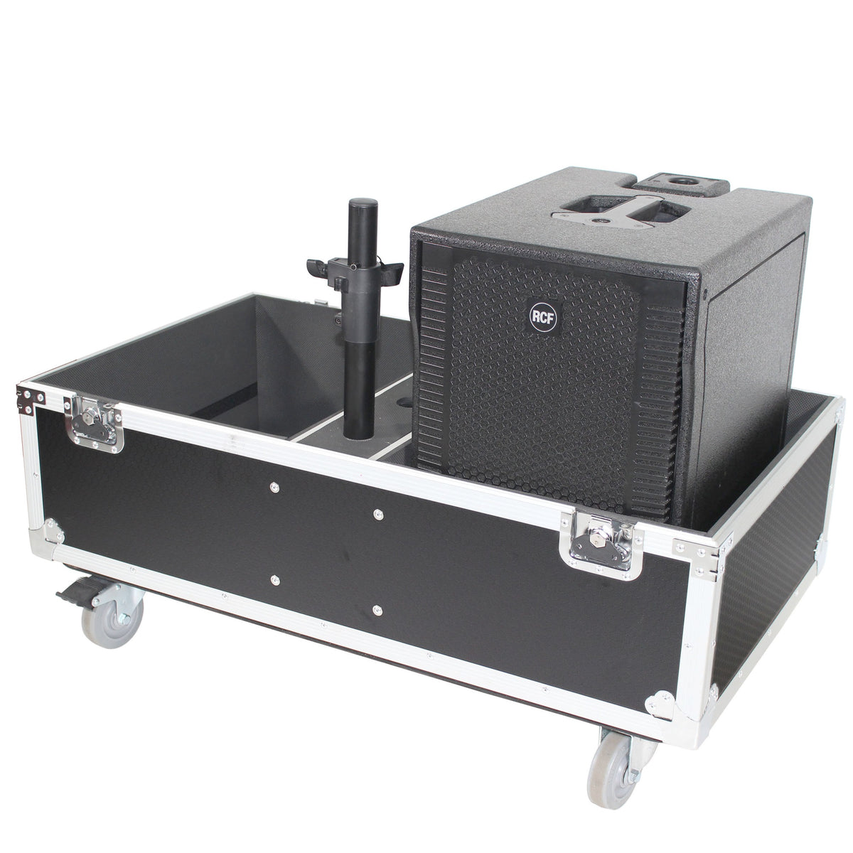 Prox X-Rcf-Evox8J8X2W Ata Style Flight-Road Case For Rcf Evox 8 J8 Jmix8 Speaker Array System - Fits Two Speakers And Subs
