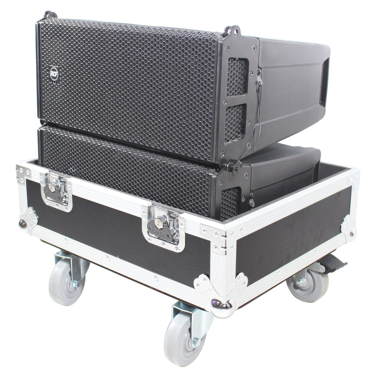 Prox X-Rcf-Hdl6Lax2W Line Array Flight Case For 2 Rcf Hdl6-A Hdl 26-A Speakers W/Wheels