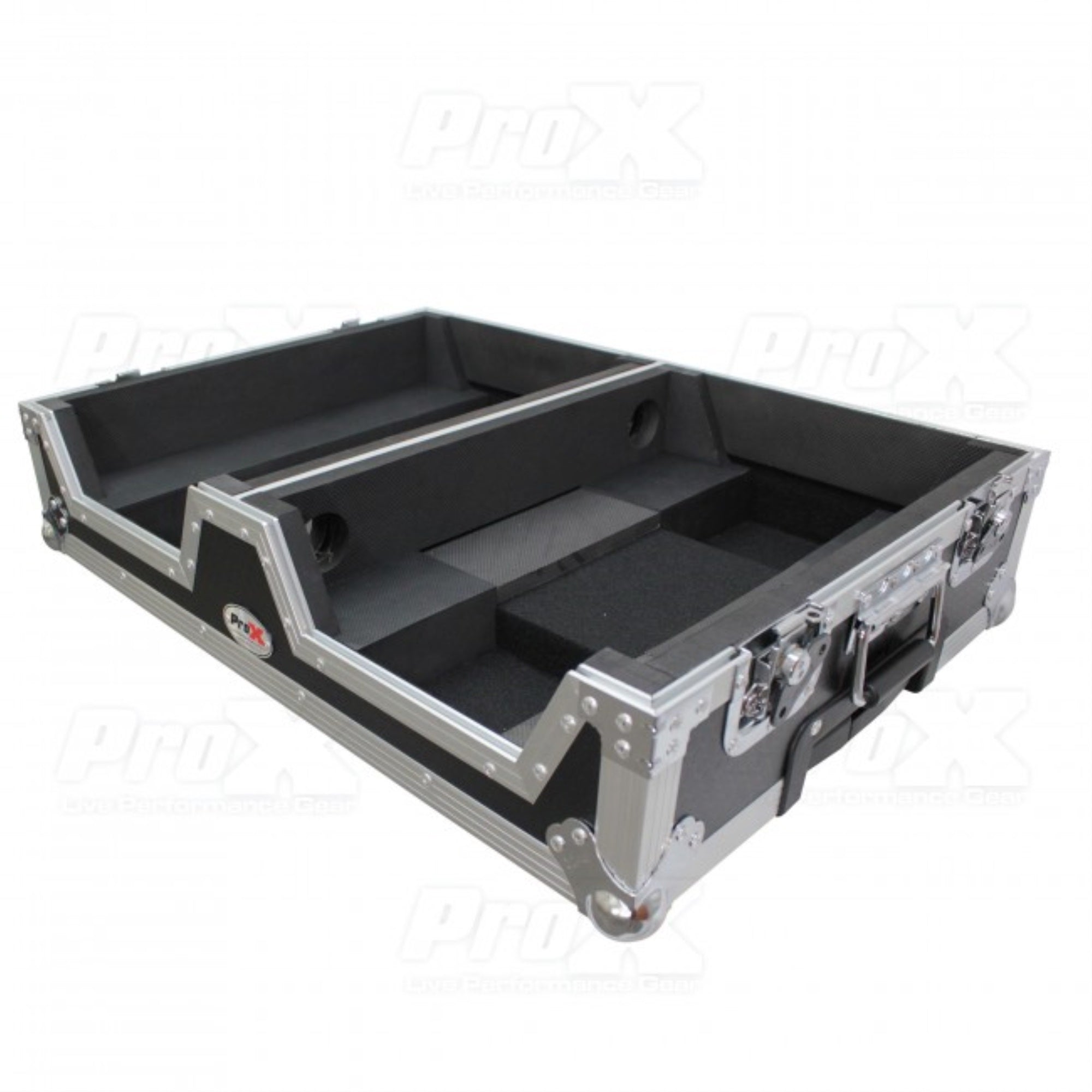 Prox Xs-Scdm12W Single Cd Player & 12 Mixer Case W/Low Profile Wheels And Retractable Handle
