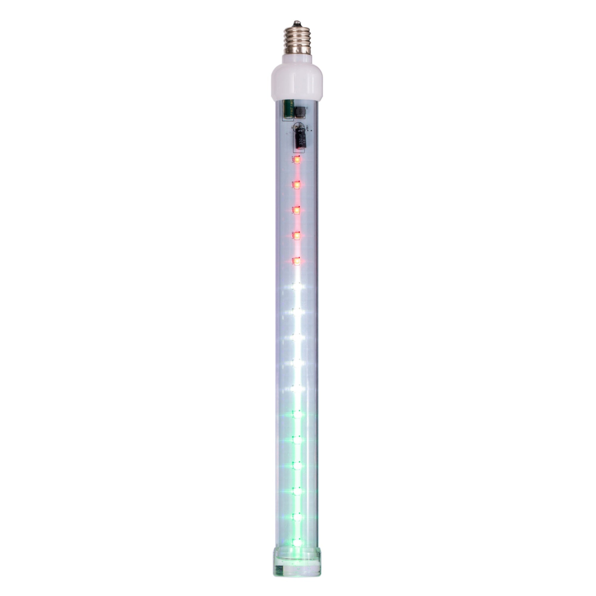12 Red-Wht-Grn C9 Led Snowfall Tube 5Pk