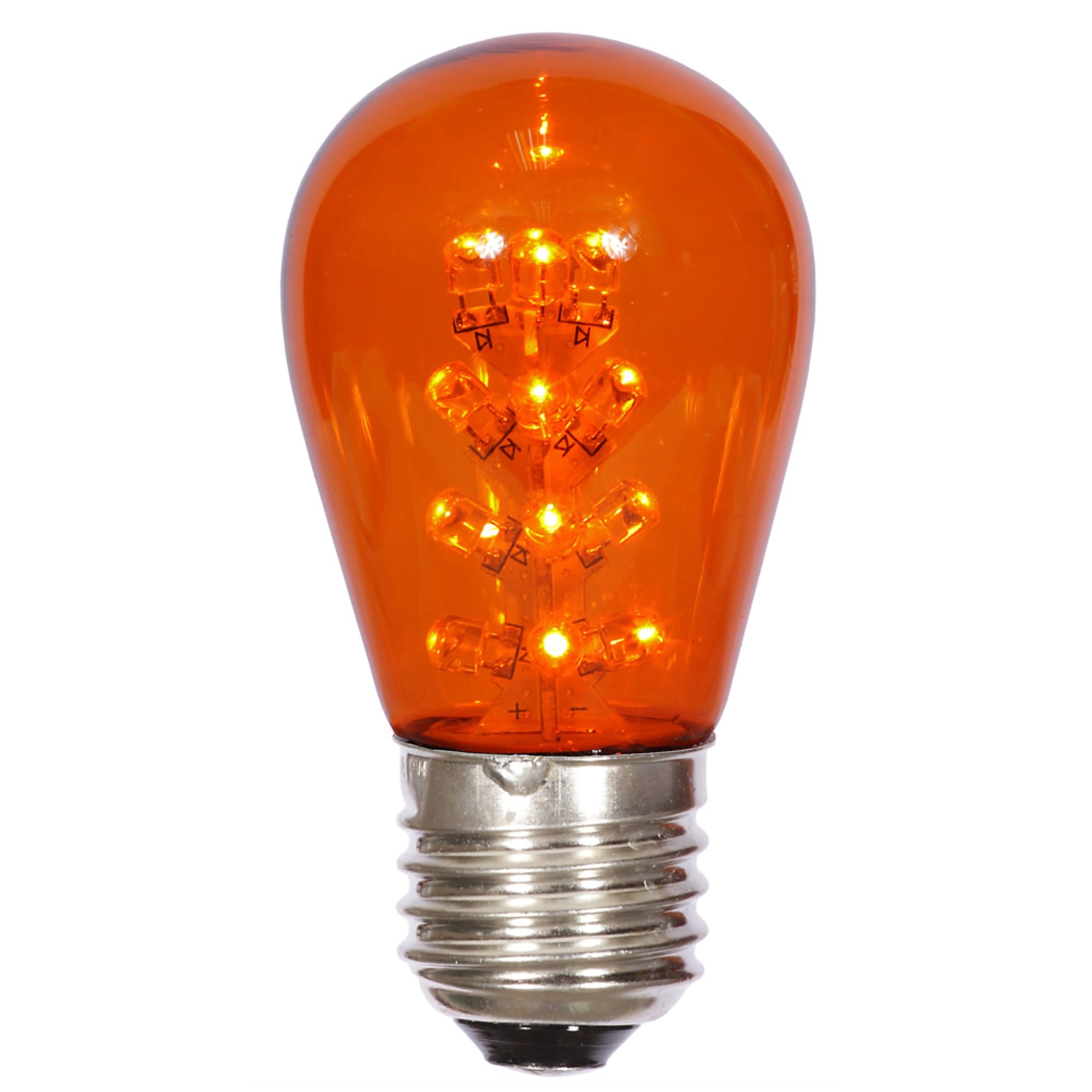 S14 LEDAmber Transp Bulb E26 Base 5/pk