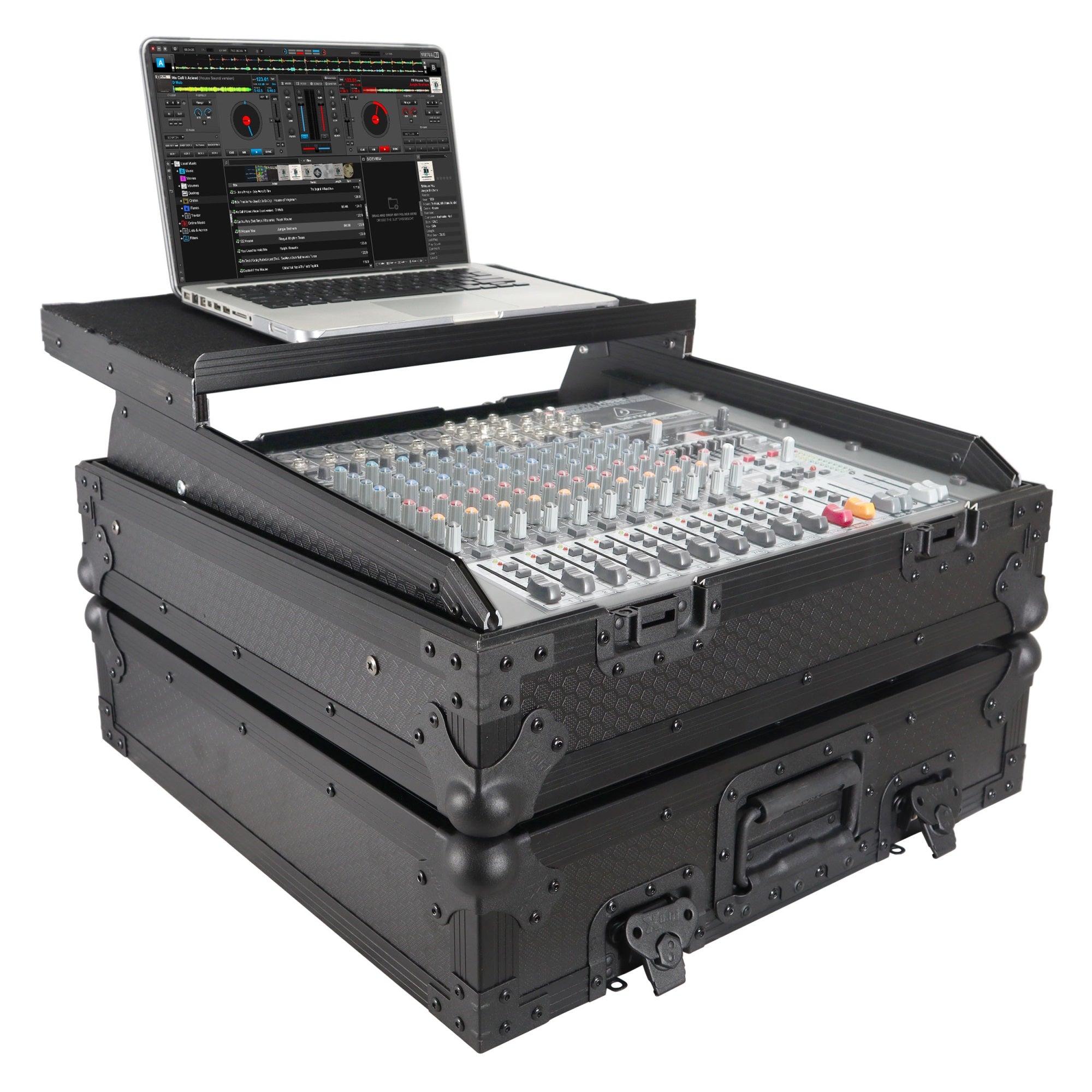 10U Top Mount 19 Slanted Black On Black Mixer Case